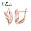 MINTHA Clip Earrings Trendy Rose Gold Color Wedding Daily Fashion Jewelry Cubic Zirconia Geometry Earrings For Women Bridal Geometry Earrings