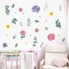 DIY Flowers Wall Stickers Watercolor Wall Art INS Decorative Decals Home Decoration