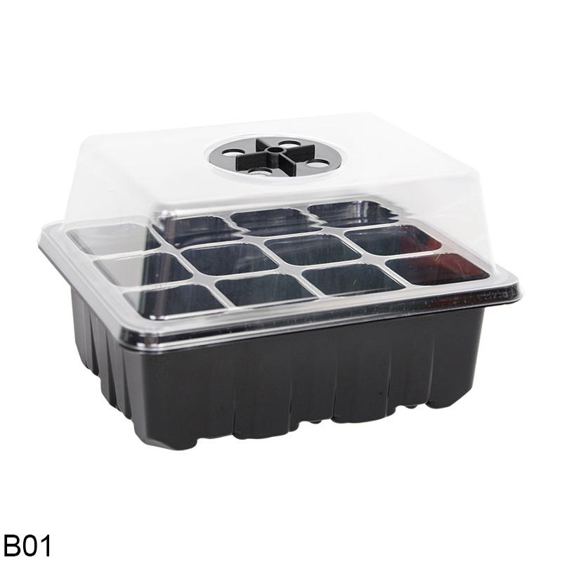 12Holes Portable Seedling Box Plastic Seed Germination Transparent Flowerpot Home Indoor Gardening Plant Cultivation Accessories