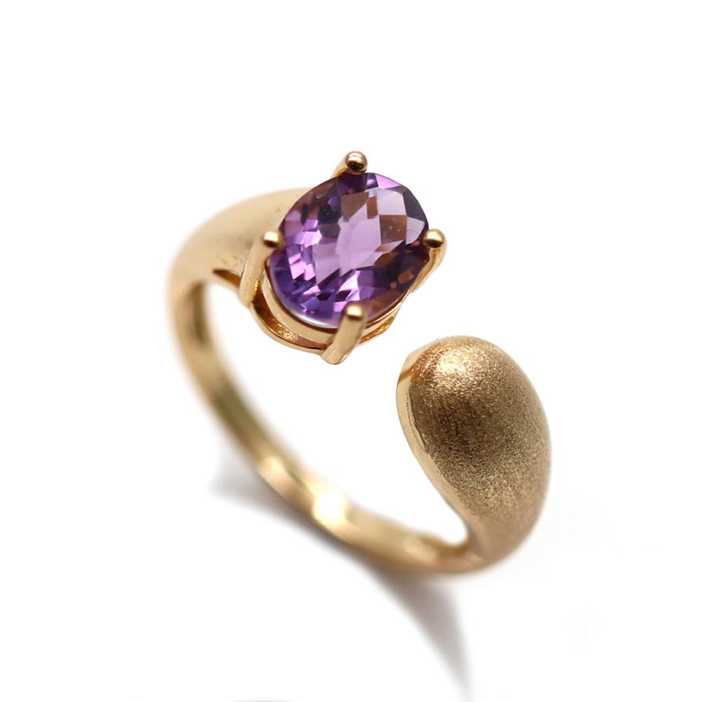 Bolaijewelry Checkboard Cut Natural Amethyst Oval 6*8mm Gemstone Ring Earrings Jewelry Set 925 Sterling Silver Fashion Women's Fine Jewelry