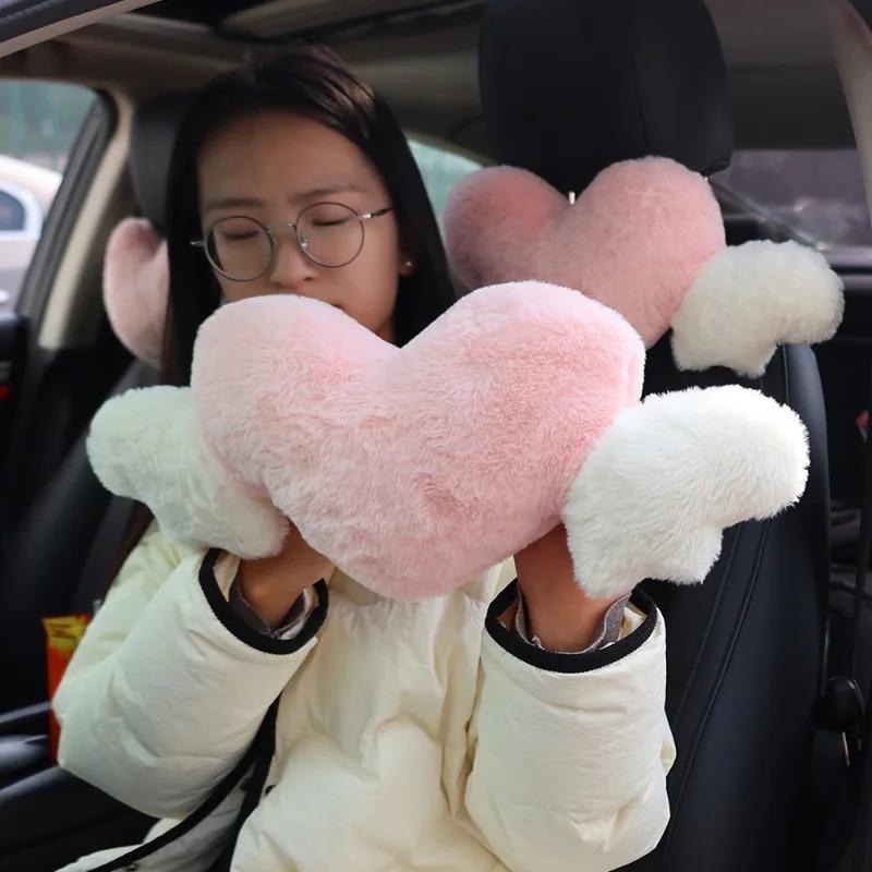 Подголовник для автомобиля Подушка для шеи Love Wing Подушка для автомобиля Love Heart-shaped Подголовник для шеи Подушка для женщин Автотовары