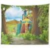 Paradise Wonderland Psychedelic Tapestry Wall Hanging Giant Mushroom House Bohemian Home Decor Wall Hanging Large Tapestry