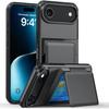 Чехол-кошелек однотонный для iPhone 17 Pro Max 16 Plus 15 14 13 12 11 Комбинация жесткого и мягкого Ударопрочный чехол