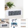 Digital DIY Clock Kit DIY Electronic Clock Kit ABS 4 Digit DIY Digital LED Clock Kit Automatic Display Time Temperature Electronic DIY Kit Clock White