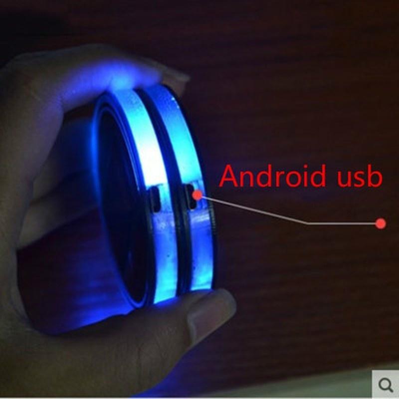 Светодиодный светильник на солнечной энергии, креативный светящийся слот для чашки, противоскользящая накладка для украшения автомобиля, лампа, атмосфера