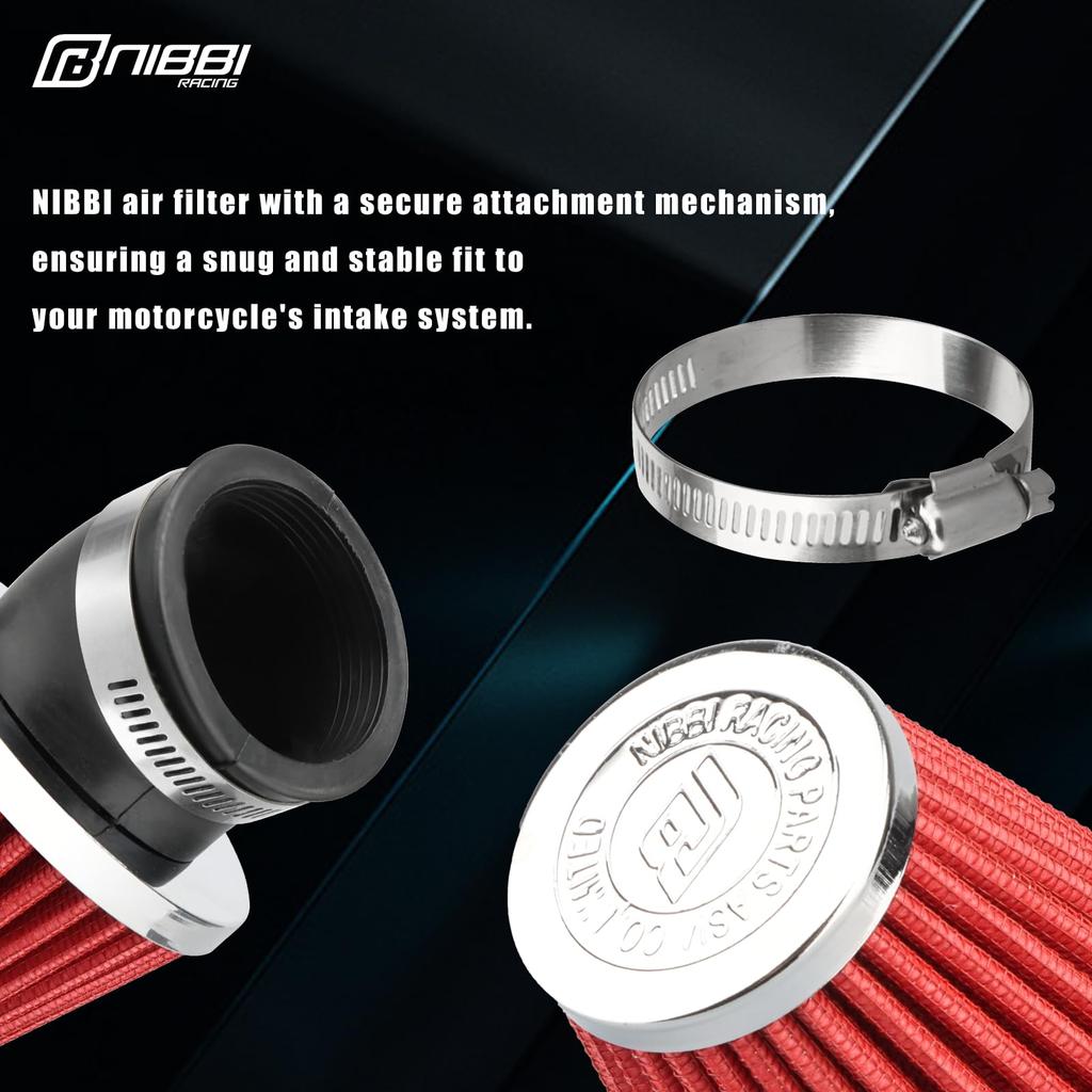NIBBI Motorcycle Air Filter High Performance Air Filter 48mm Honda Yamaha Suzuki ATV SSR