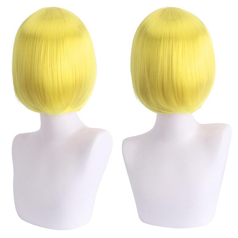 Cosplay Wig, Face-Controlling, Short Hair, Thickened Version, Face-Controlling Style, Colorful Synthetic Fiber Wig
