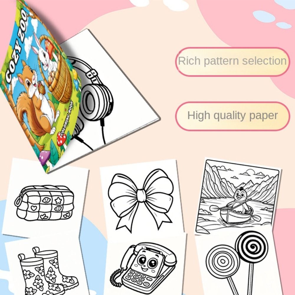 Книга для рисования акварелью своими руками, расслабляющая книга для раскрашивания, милая жутковатая милая раскраска, детский подарок