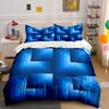 Geometric Blue Gradient Bedding Set Bedding Duvet Cover Set Duvet Cover Pillowcases (1 * Duvet Cover 2 * Pillowcases, without duvet insert)