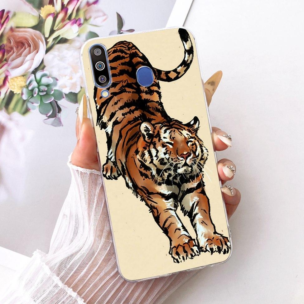 For Samsung A40S Case Transparent Cute Cat Fashion Butterfly Funny Painted Casing For Samsung Galaxy A40S Cover SM-A3050