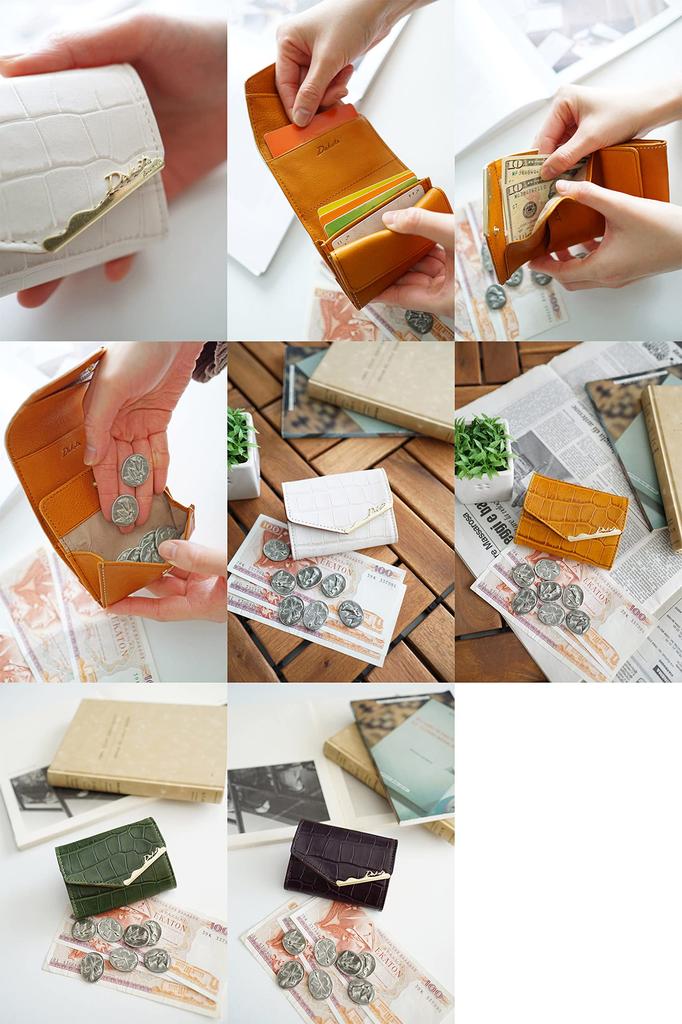 Кошелек двойного сложения из натуральной кожи горчичного цвета [Dakota] женский DA-30630-53