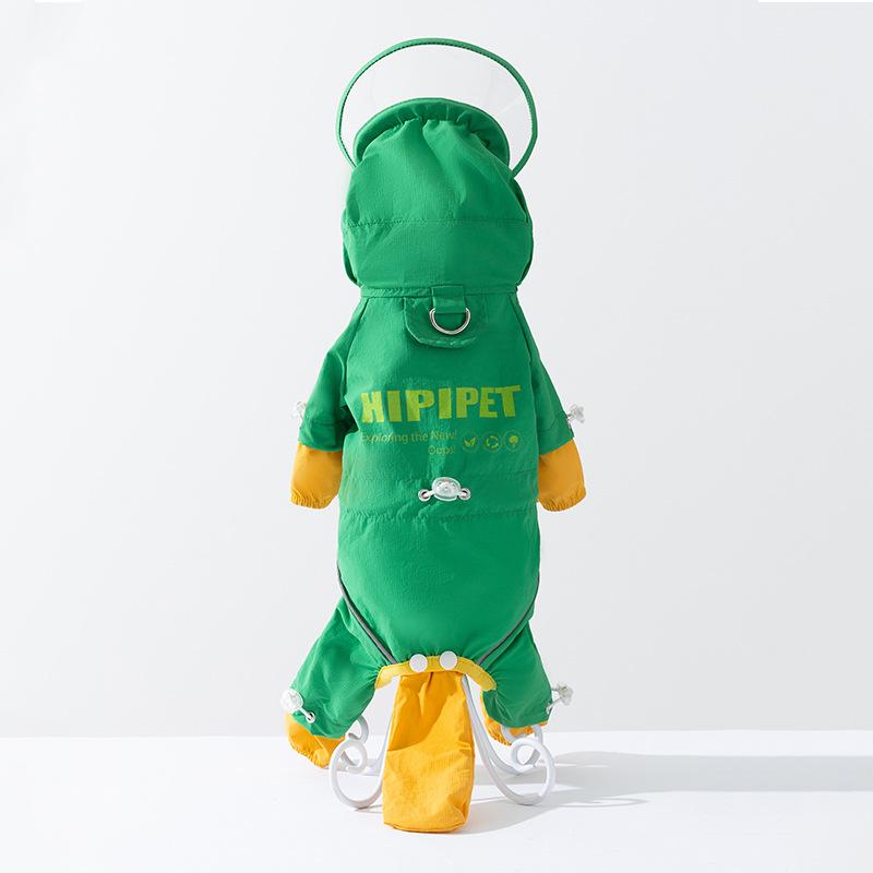 Summer dog raincoat adjustable reflective charge poncho going out on rainy days all-inclusive raincoat pet clothes