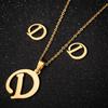 English Letter Necklace & Earring Set: Fashionable Jewelry for Women