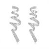 Fashion Rhinestone Spiral Drop Earrings for Women Geometric Twist Ribbon Earring Daily Wear Party Statement Jewelry