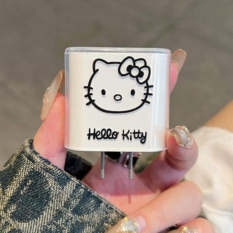 Sanrio Hello Kitty Мультяшный Милый Зарядное Устройство Для Телефона И Защита Кабеля Защитный Чехол Для Адаптера Зарядки iPhone 18 Вт/20 Вт
