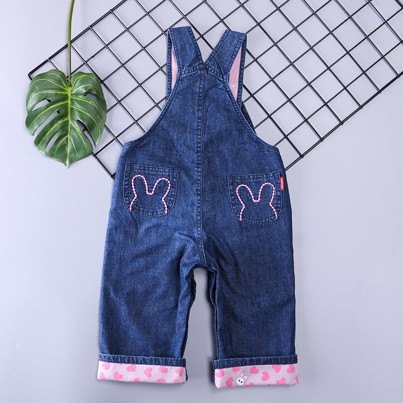Children's Cartoon Five Bears & Rabbits Denim Overalls for Spring/Autumn