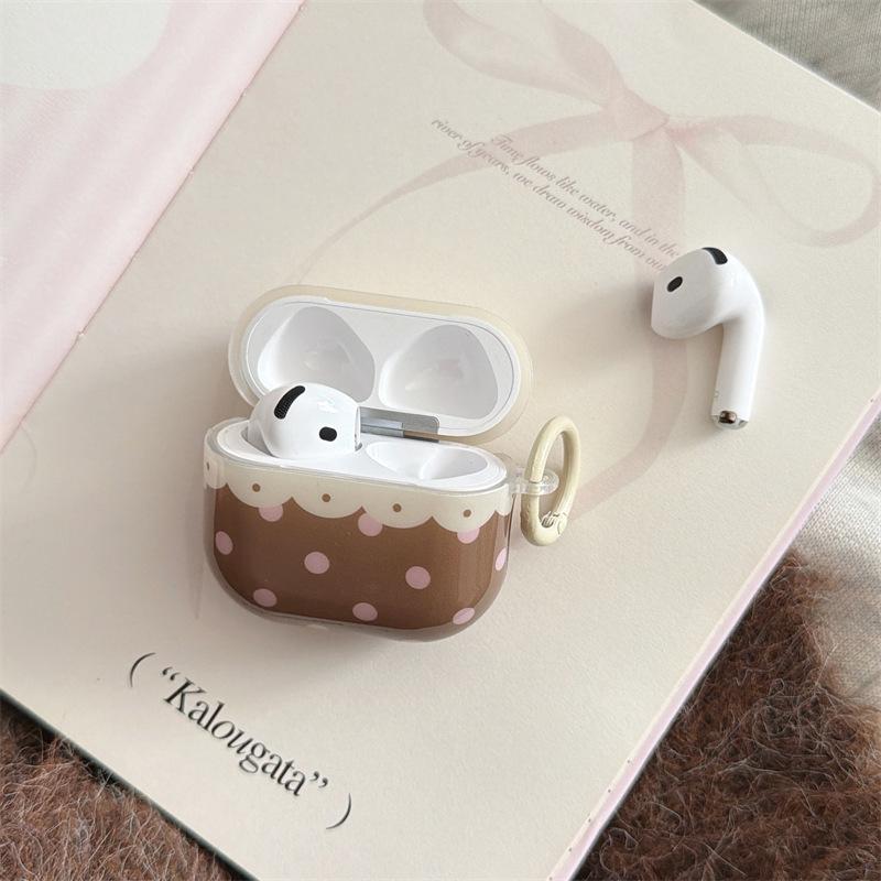 Коричневый чехол-дополнение в горошек для наушников AirpodsPro1 для Apple 1/1/1/1-го поколения, беспроводной чехол Bluetooth