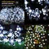 5M/7M Outdoor Courtyard Solar Fairy Lights Cherry Blossoms Solar String Lights Christmas Decorative Lighting Lamp