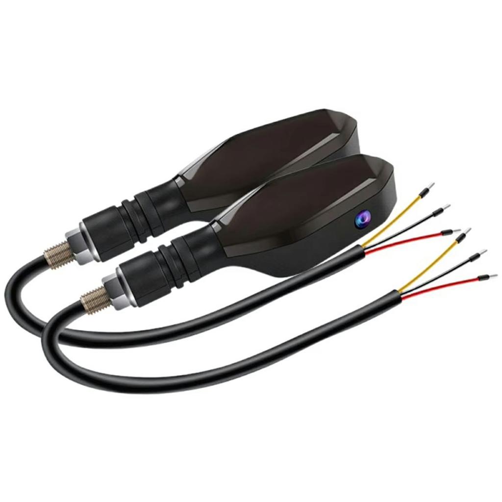 2Pcs Motorcycle LED Projection Turn Signal Light Ground Illumination Warning Lamp for Electric Vehicles