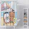 Shower Curtain Waterproof Polyester Fabric Paint Colorful Cartoon Q-Quarto B-Bubu Bath Curtains Home Bathroom Decor With Hook