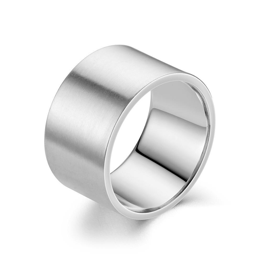 12mm Men's Titanium Steel Ring: Simple, Plain, Stainless Steel Couple Jewelry