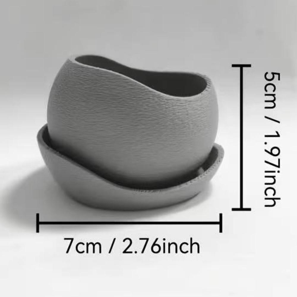 3D-печатный нерегулярный цветочный горшок Пластиковый с дренажными отверстиями Горшки для выращивания Художественный Декор Стиль Полированные края Горшки для суккулентов