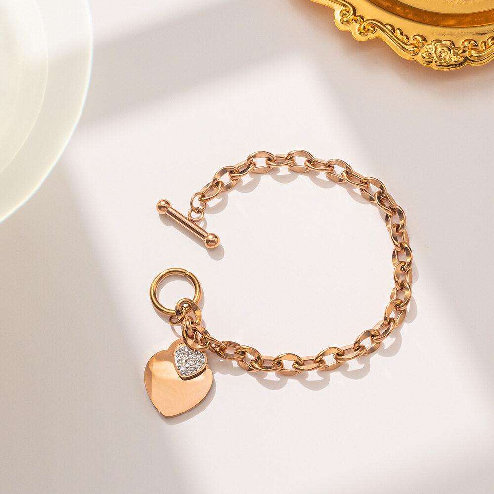 Темпераментный двусторонний браслет из нержавеющей стали, черный/цвет ракушки, четырехлистный клевер, элегантный браслет из розового золота