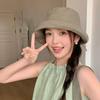 Fisherman'S Hat Japanese Plaid Women'S Bow Summer Versatile Large Brim Sun Protection Hat Sunshade Basin Hat