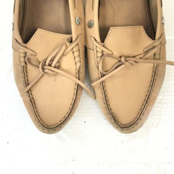 Сделано в Италии TOD'S Кожаные мокасины для вождения 38.5 24.0-24.5 Коричневые туфли(ИСПОЛЬЗОВАЛ)