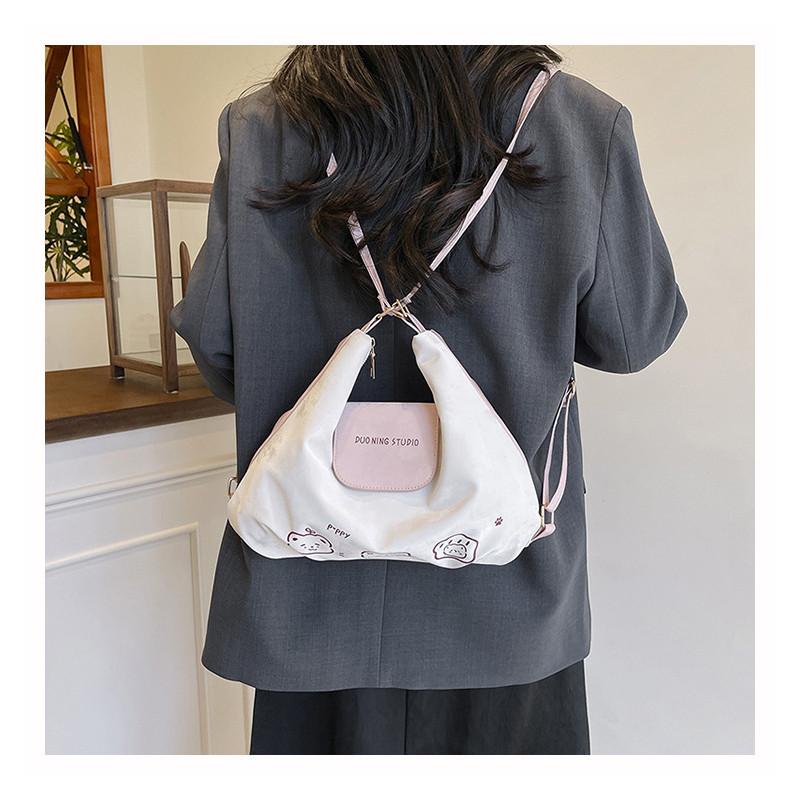 Pattern Bear Single Shoulder Underarm Bag Large Capacity Handbag Backpack Gift