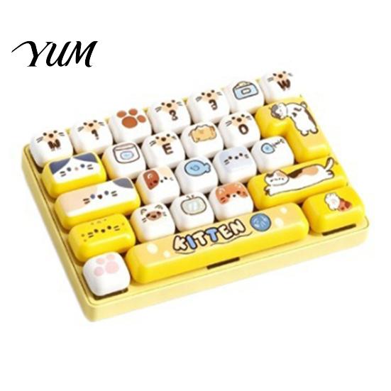 Decompression Keyboard 26-Key Fidget Toy, Animal Theme Push Bubble Keyboard, Portable Stress Relief Mini for Backpack Purse Charm Handheld Tool