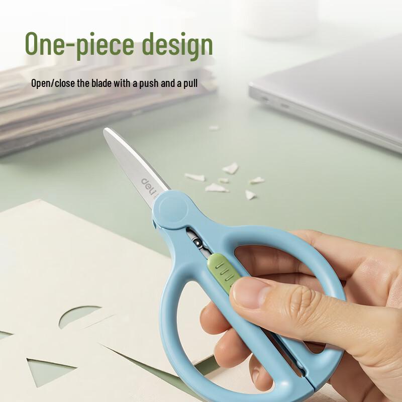 Deli TJ61 Foldable Retractable Blade Scissors
