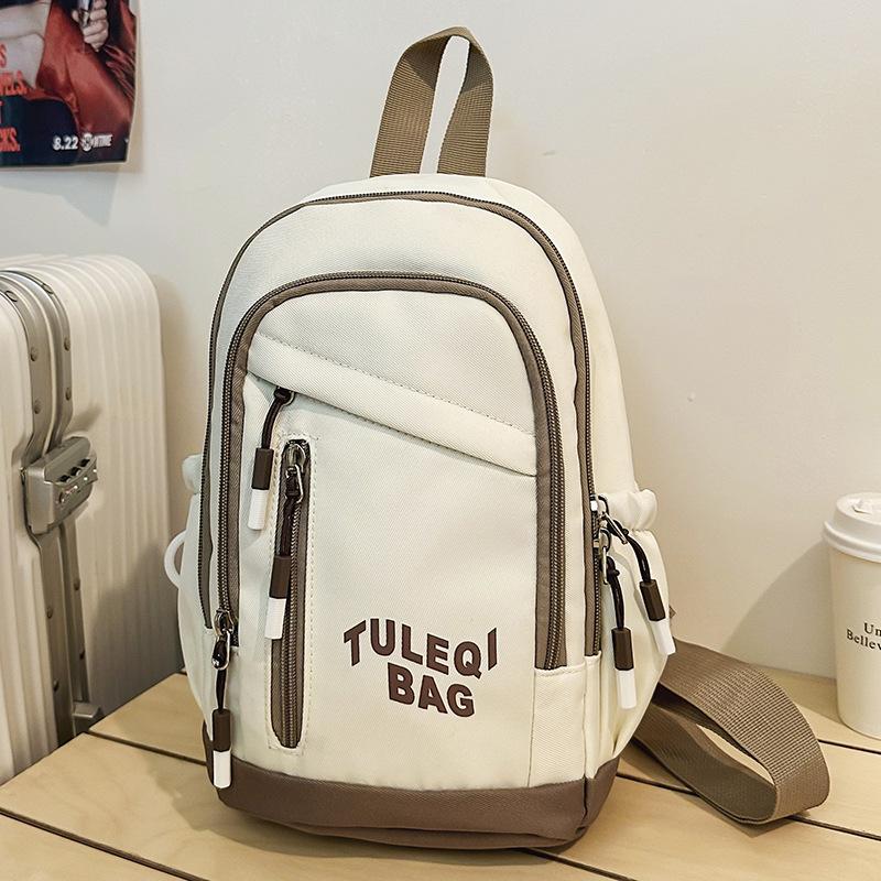 Chest Bag for Women's Burgundy Women's Sports Versatile Trendy Brand Small Backpack Mobile Phone Bag One Shoulder Crossbody Bag