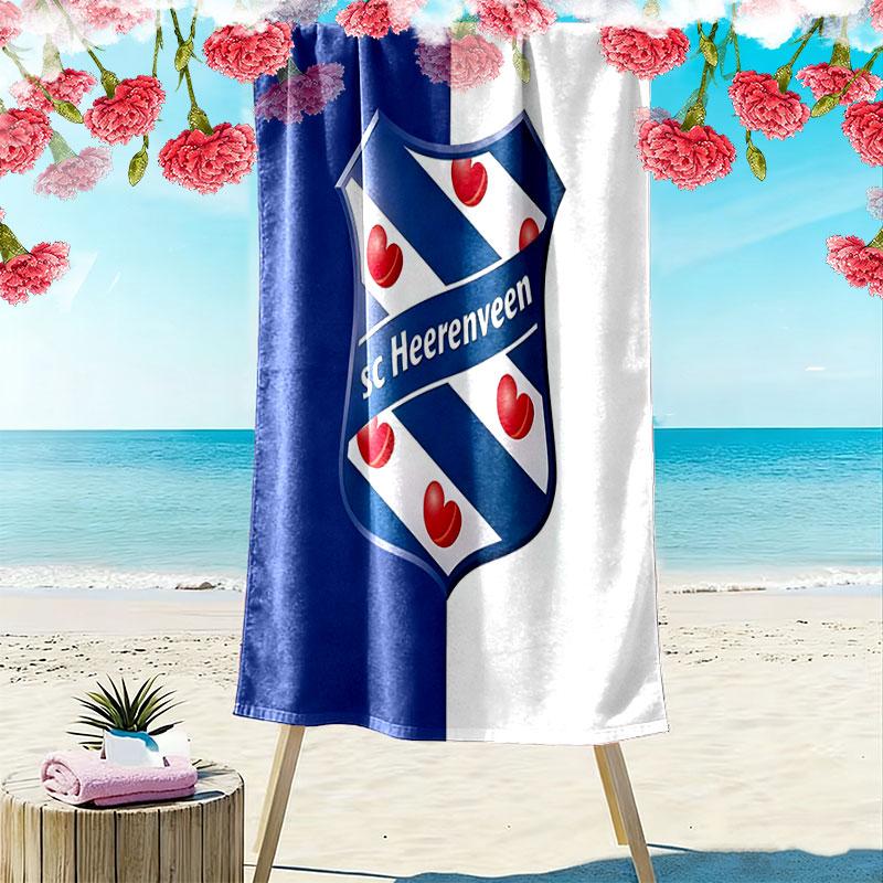 Пляжное полотенце с принтом SC Heerenveen, Большое мягкое быстросохнущее полотенце для пляжа, кемпинга, плавания