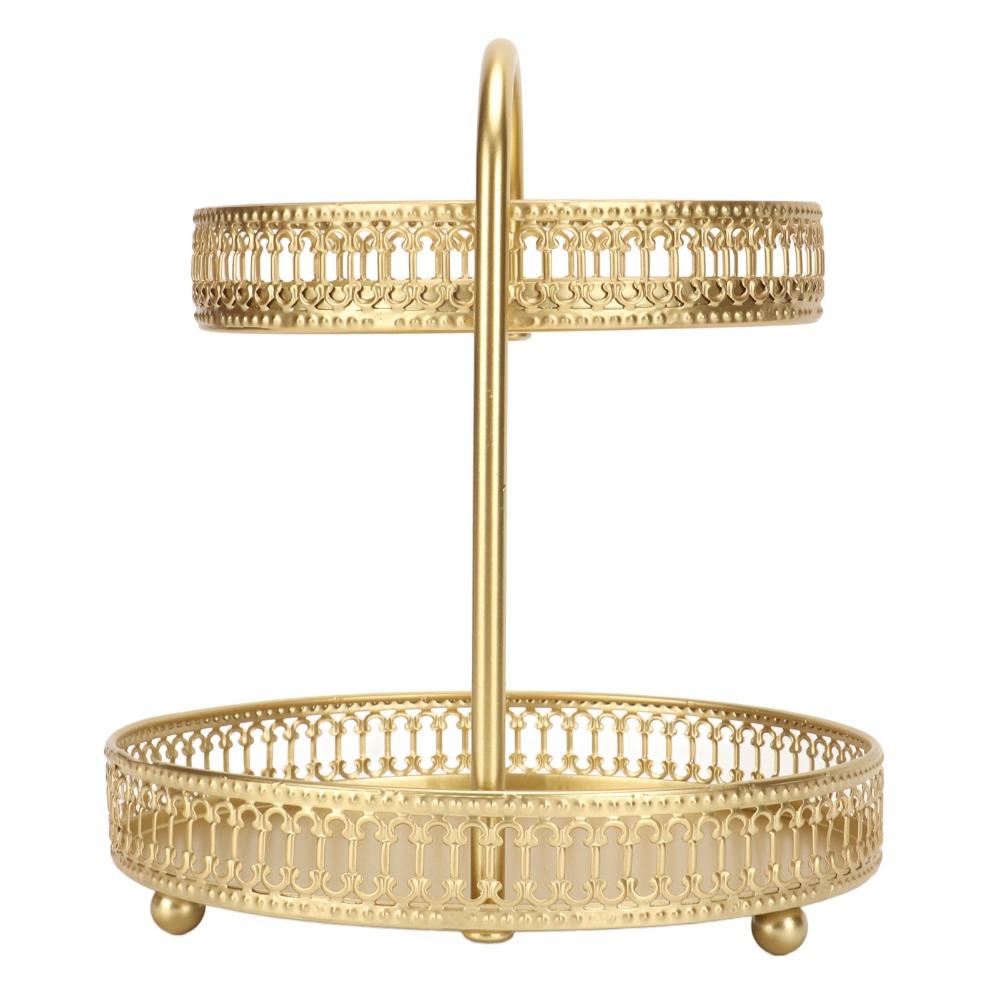 4pcs 2 Tier 2 Tier Cupcake Stand Gold Fruit Stand Organizer 2 Tier Fruit Tray For Home Kitchen