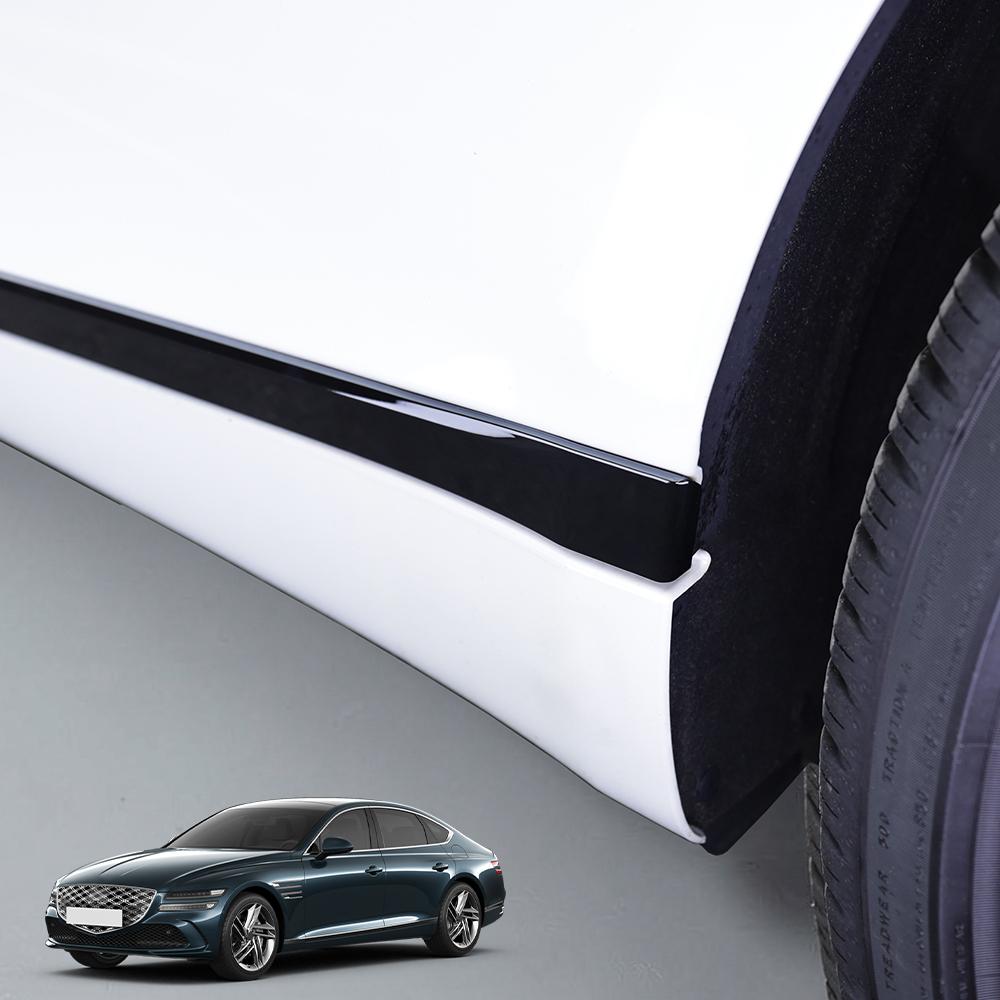 For Genesis G80 2021-2026 Car Tuning 6PCS Black Car Body Side Trim Cover Styling Decoration Molding AccessoriesGood product