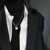Metal Heart Pendant Necklace For Girls Women Charms Matching Sweater Neck Chain Necklaces Chokers Jewelry Gifts