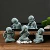 Miniature Buddhist Monks Figurine Buddha Stone Statue Chinese Fengshui Zen Garden Decorations Meditation Home Aquarium Ornaments
