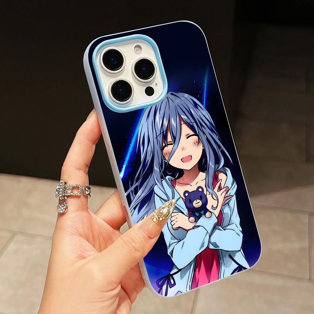 Date a Live Mio Takamiya Jelly Double layer Light Blue Mobile Phone Case for iPhone 17 16 15 14 13 12 11 Air Pro Max Plus