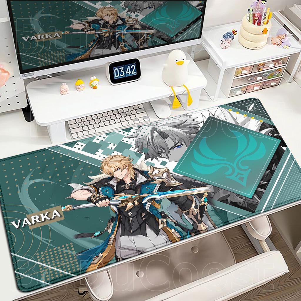 Новый коврик для стола Genshin Impact Аниме Игровой Крутой Varka Игровой коврик для мыши Заблокированный край Нескользящая резиновая игровая подставка Офисный коврик для клавиатуры и мыши