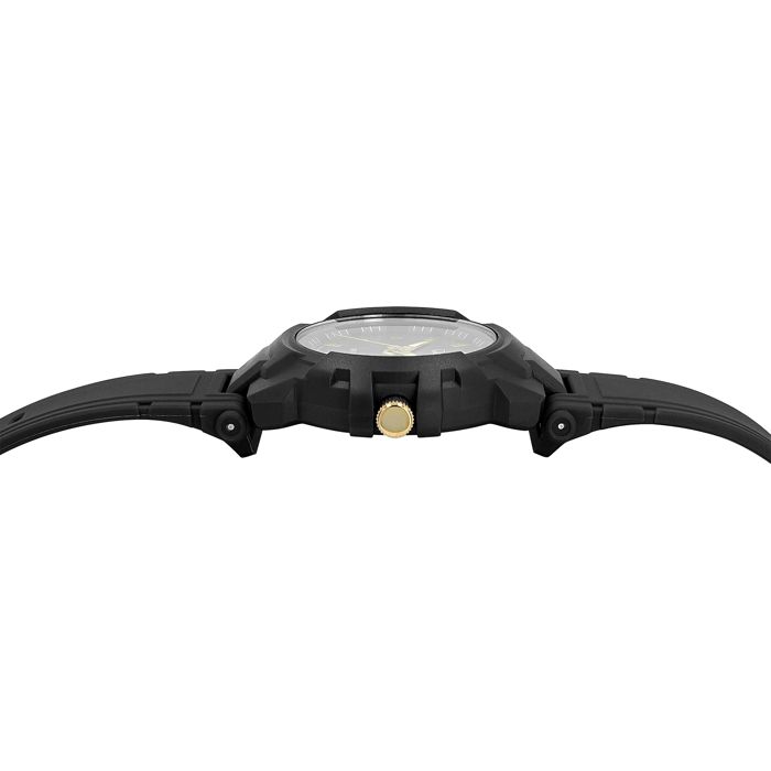 Montre bracelet - Q&Q - Homme - Noir - Boîtier plastique 44 mm - Étanchéité 10 bar