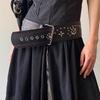 Y2k Women's Rivet Belt Vintage Dress Jeans Belt Retro Leather Waist Belt  Spicy Girls