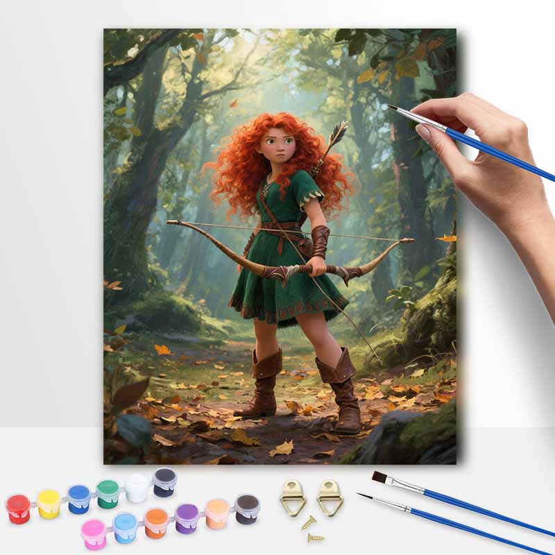 Disney Brave Merida Princess Digital Oil Painting Art Kit Hand Painted Home Decor