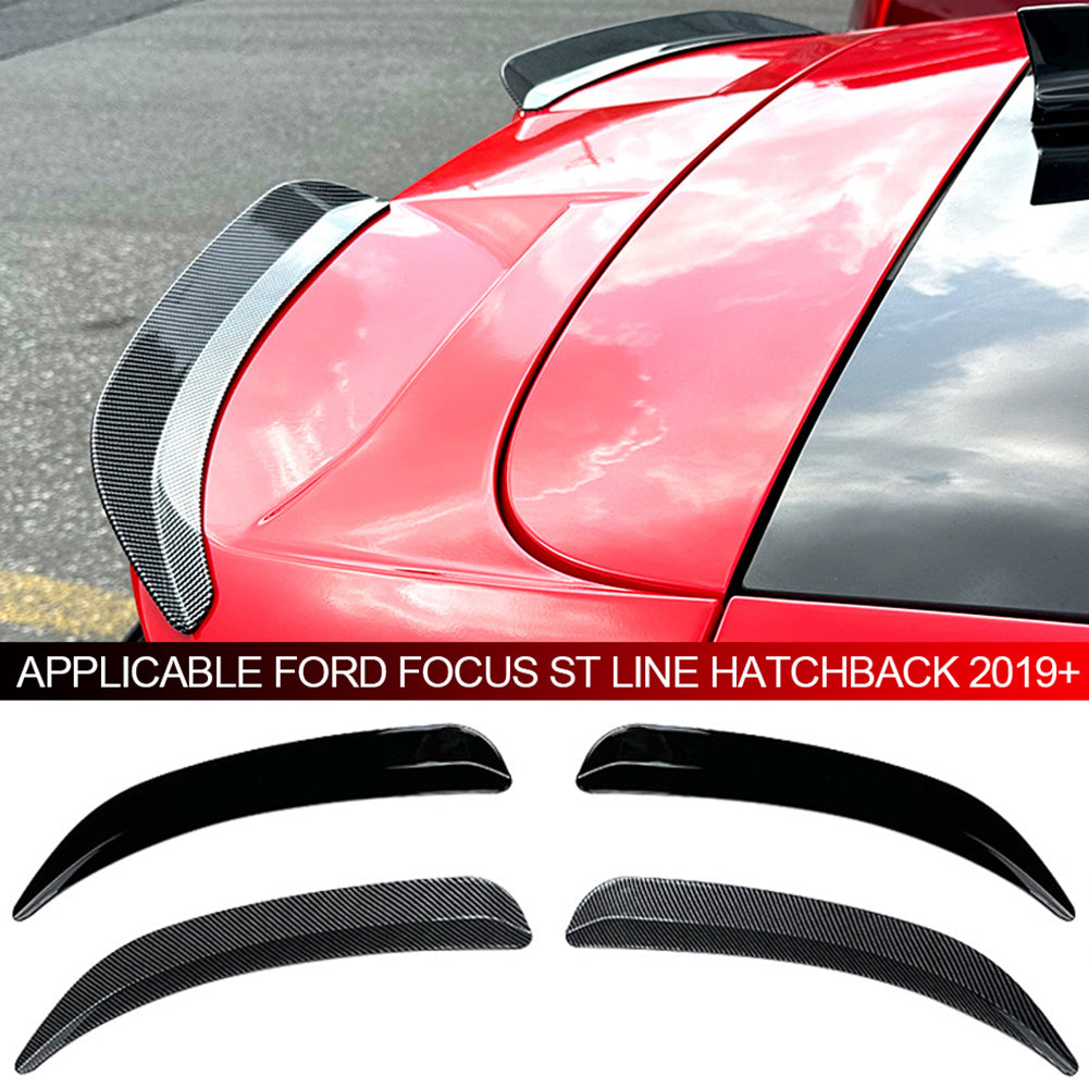 2 шт., автомобильный задний спойлер, удлинитель для губ, плавники, задние крылья, углеродное волокно, автомобильный спойлер на крышу для Ford Focus ST Line Hatchback 2019-2024
