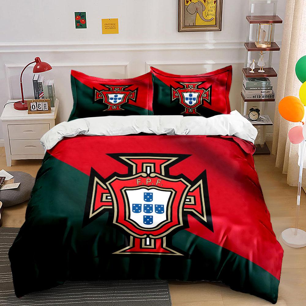 Portugal FPF crest design. Bedding sets Duvet cover sets Duvet covers Pillowcases(1 * Duvet Cover 2 * Pillowcases, without duvet insert)