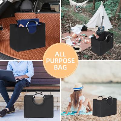 Складная пляжная сумка-тоут на 42 л с удобной алюминиевой ручкой, многоразовая сумка для покупок, корзина для белья из ткани Оксфорд