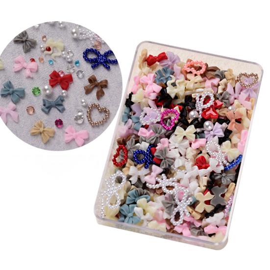 Yousheng 50 г 1 коробка Украшение для ногтей Прозрачный лед Декорирование Гладкая поверхность 3D Бантик Маникюр Блестящее украшение для женщин