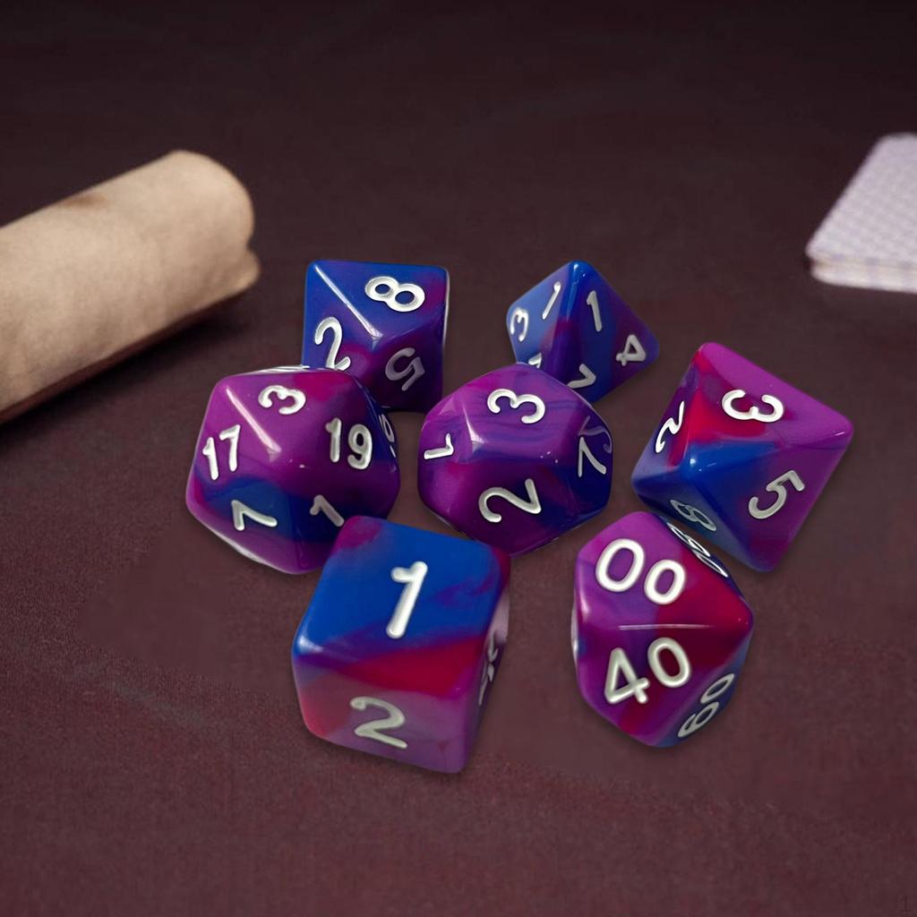 Набор из 7 кубиков для RPG, многогранные, 4 цвета, для кафе ролевых игр