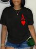 Ace Of Hearts Graphic Fashion Round Neck Sports Short Sleeve TShirt Top For Unisexs Sportswear