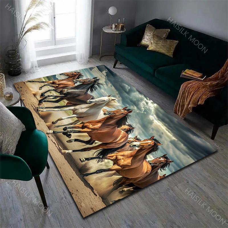6 Style A Group of Running Horses Pattern Carpet for Living Room Bedroom Sofa Home Decor Non-slip Floor Mat Large Size
